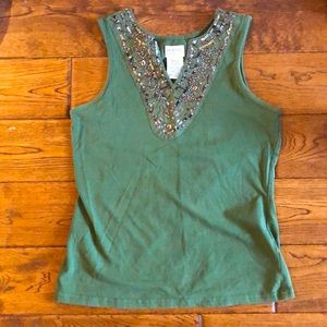 George green tank top with sequins